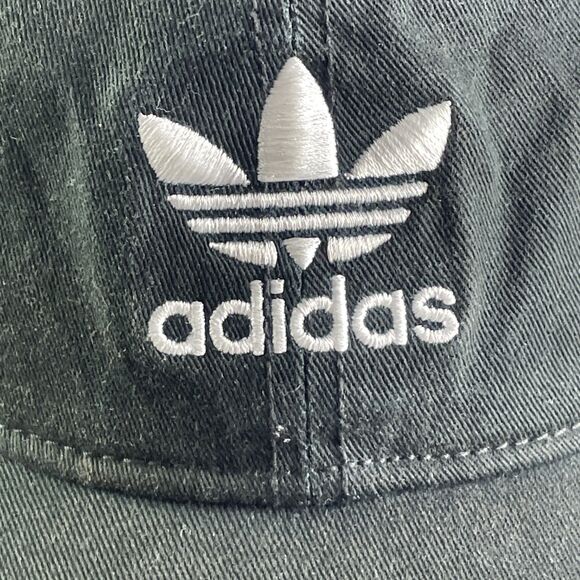Adidas Trefoil Hat Cap Womens Adjustable Black White Strapback Retro Relaxed - Picture 3 of 10